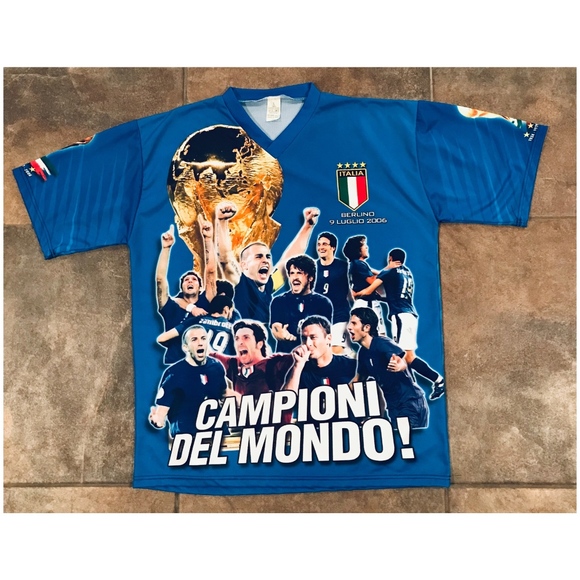 Italy World Cup Soccer Champs 2006 mesh tee, L - Picture 1 of 6